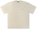 Script Print Oversized T-Shirt - Cream