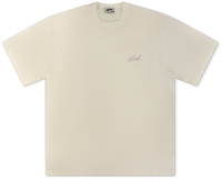 Script Print Oversized T-Shirt - Cream