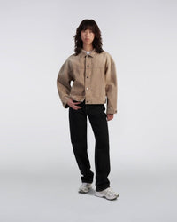 Boxy Fit Denim Jacket - Tan