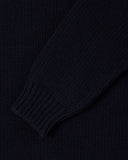 Rib Knit Crewneck Sweater - Navy