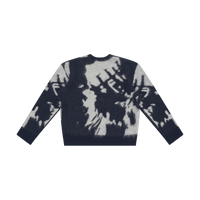 Abstract Pattern Knit Sweater - Black/White Tie-Dye