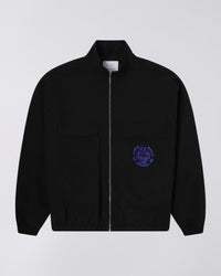 Zipped Embroidered Jacket - Black