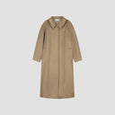 Collared Long Wool Coat - Camel