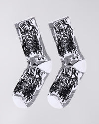 Graphic Crew Socks - Black/White