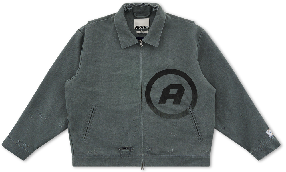 Washed Canvas Workwear Jacket - Dark Teal