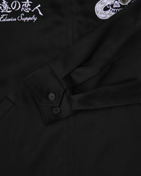 Embroidered Coach Jacket - Black