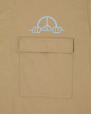 Graphic Overshirt With Pockets - Khaki