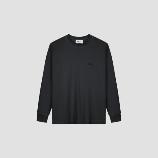 Long Sleeve Embroidered T-Shirt - Charcoal