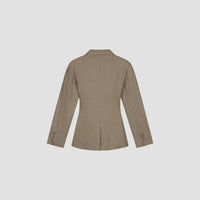 Textured Single Button Blazer - Taupe