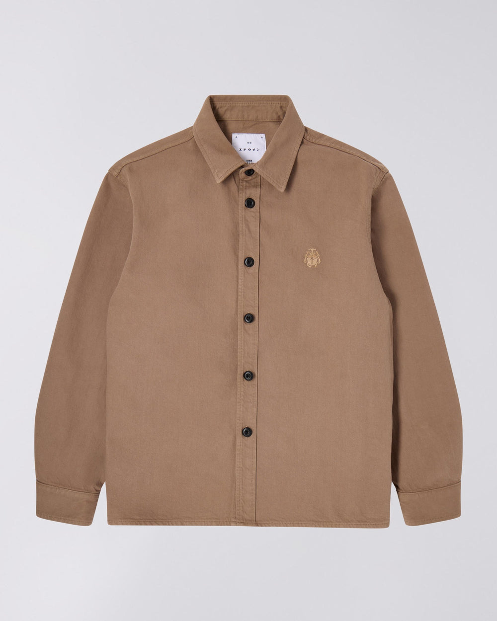Embroidered Workwear Shirt Jacket - Tan