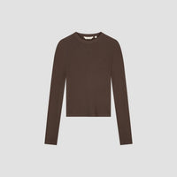 Long Sleeve Crewneck Tee - Brown