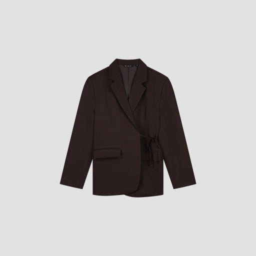 Wrap Front Blazer - Dark Brown