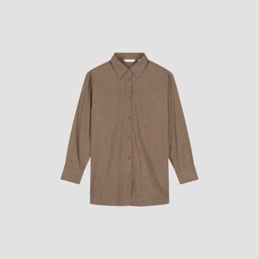 Long Sleeve Button-Up Shirt - Dark Brown
