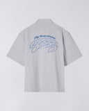 Embroidered Camp Collar Shirt - Light Grey