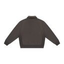 Half-Zip Embroidered Polo Sweatshirt - Brown