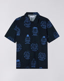 Patterned Short Sleeve Shirt - Navy