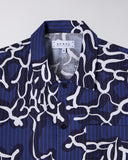Abstract Print Camp Shirt - Blue Pattern