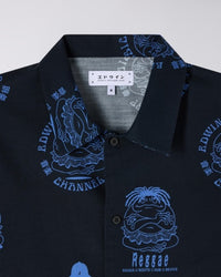 Patterned Short Sleeve Shirt - Navy