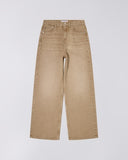 Wide Leg Denim Jeans - Light Brown