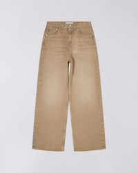 Wide Leg Denim Jeans - Light Brown