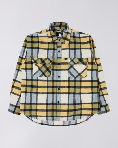 Plaid Flannel Button-Up Shirt - Yellow Plaid