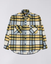 Plaid Flannel Button-Up Shirt - Yellow Plaid