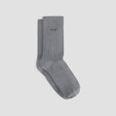 Ribbed Crew Socks - Grey