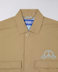 Graphic Overshirt With Pockets - Khaki