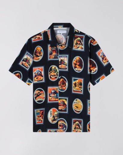 Novelty Print Camp Shirt - Black Multi