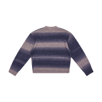 Striped Crewneck Sweater Embroidered Logo - Grey/Navy Stripe