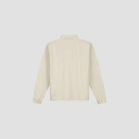 Collared Button-Up Work Jacket - Cream