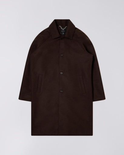 Single Breasted Trench Coat - Dark Brown