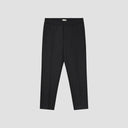 Tapered Elastic Waist Trousers - Black
