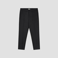 Tapered Elastic Waist Trousers - Black