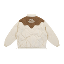Western Yoke Puffer Jacket - Cream/Brown