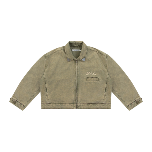 Washed Zip Jacket - Olive Washed