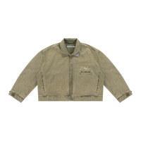Washed Zip Jacket - Olive Washed