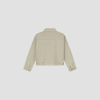 Cropped Denim Workwear Jacket - Light Sage