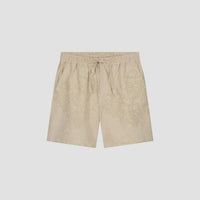 Drawstring Embroidered Shorts - Beige