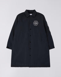 Longline Logo Coach Jacket - Navy