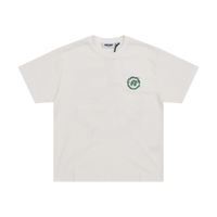 Crewneck T-Shirt Embroidered Wreath - Cream