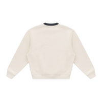 Collared Neck Graphic Sweatshirt - Cream