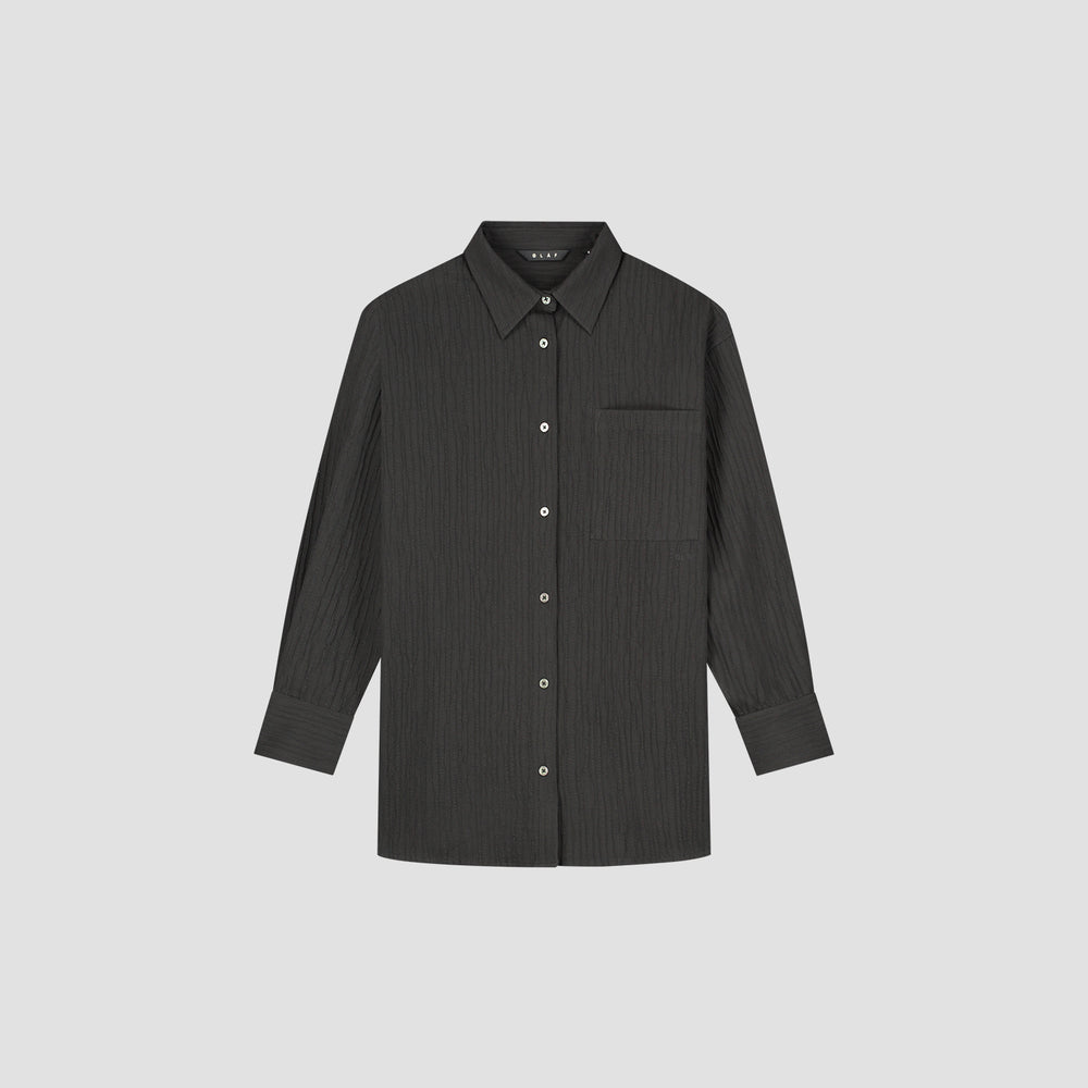 Textured Long Sleeve Shirt - Black