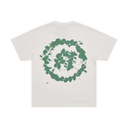 Crewneck T-Shirt Embroidered Wreath - Cream