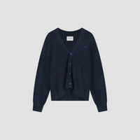 V-Neck Button-Up Cardigan - Navy