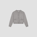 WOOL KNITTED CARDIGAN van OLAF HUSSEIN in de kleur grijs — afbeelding 1 van 2