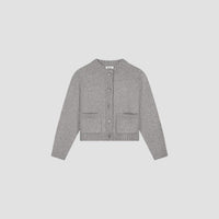 WOOL KNITTED CARDIGAN van OLAF HUSSEIN in de kleur grijs — afbeelding 1 van 2