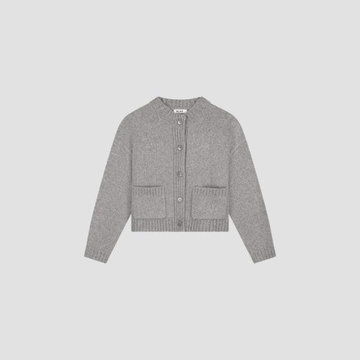 WOOL KNITTED CARDIGAN van OLAF HUSSEIN in de kleur grijs — afbeelding 1 van 2