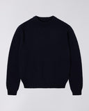 Rib Knit Crewneck Sweater - Navy