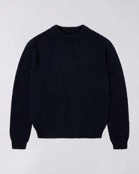 Rib Knit Crewneck Sweater - Navy